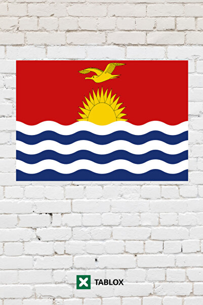 TABLOX Drapelul țării Kiribati Tablou decorativ Tablou din lemn MDF Semn stra...