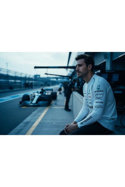 niceworkbynicehands Formula 1 Mercedes Team 2026 Motorsport White Oversize Premium Printed T-Shirt