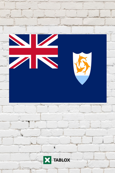 TABLOX Anguilla Drapelul țării Tablou decorativ Tablou din lemn MDF Semn stra...