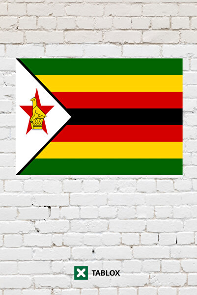 TABLOX Drapelul țării Zimbabwe Tablou decorativ Tablou din lemn MDF Semn stra...