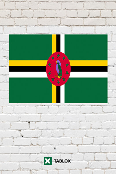 TABLOX Dominica Drapelul țării Steagul Tablou decorativ Tablou din lemn MDF S...