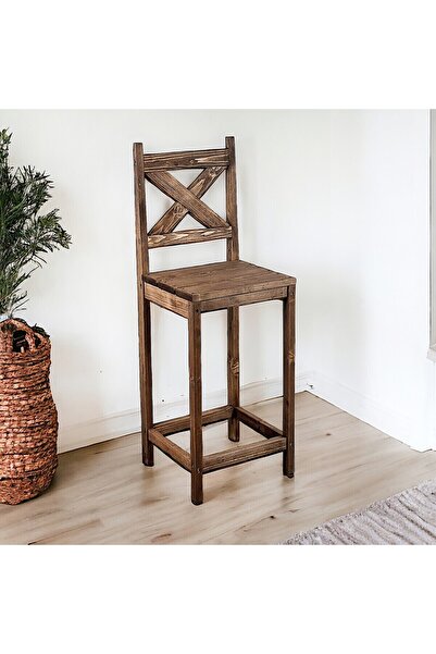 Empressco Şık ve dayanıklı masif meşe bar sandalyesi, modern tasarım ve konfo...