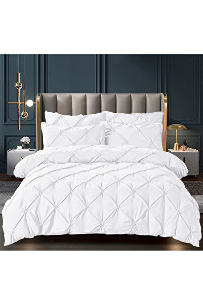 JOJO HOME Bed Linen, 6 Pieces, Embroidered Pleats, Finet Premium - White