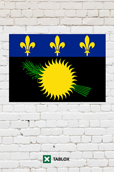 TABLOX Drapelul țării Guadeloupe Tablou decorativ Tablou din lemn MDF Semn st...