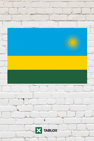 TABLOX Rwanda Drapelul țării Tablou decorativ Tablou din lemn MDF Semn strada...