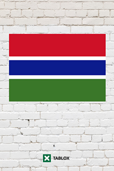 TABLOX Drapelul țării Gambie Drapel Tablou decorativ Tablou din lemn MDF Semn...