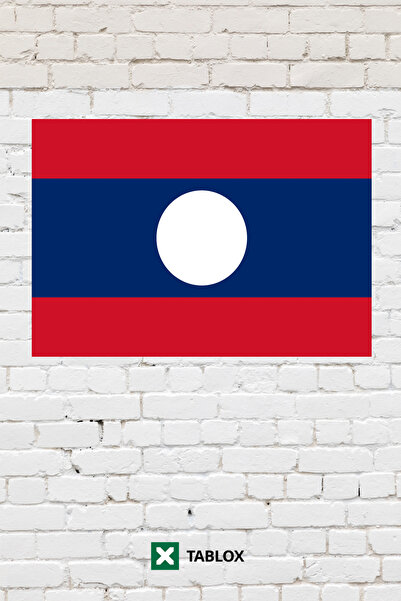 TABLOX Drapelul țării Laos Tablou decorativ Tablou din lemn MDF Semn stradal ...