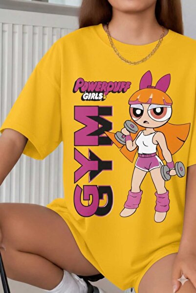 New Shine Powerpuff Girls Printed Yellow T-Shirt