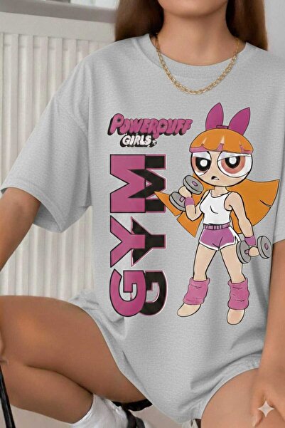 New Shine Powerpuff Girls Printed Gray T-Shirt