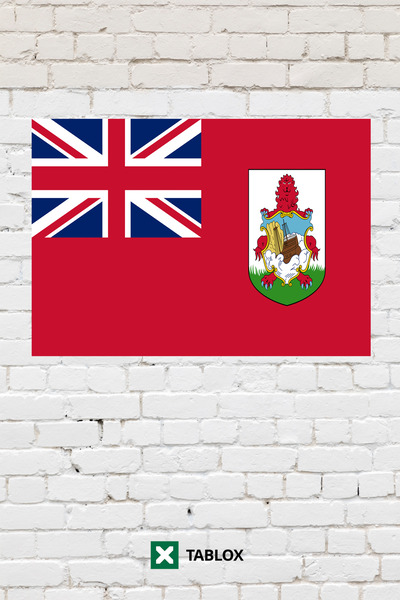 TABLOX Bermuda Drapelul țării Tablou decorativ Tablou din lemn MDF Semn strad...