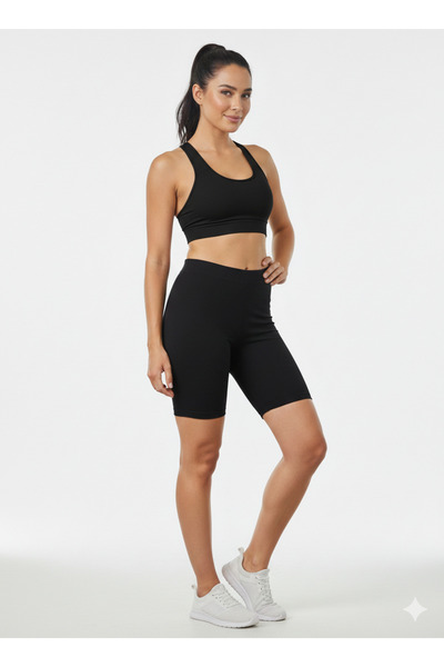 YPC TEKSTİL Modal Cotton Above-Knee Short Leggings (High Waist)