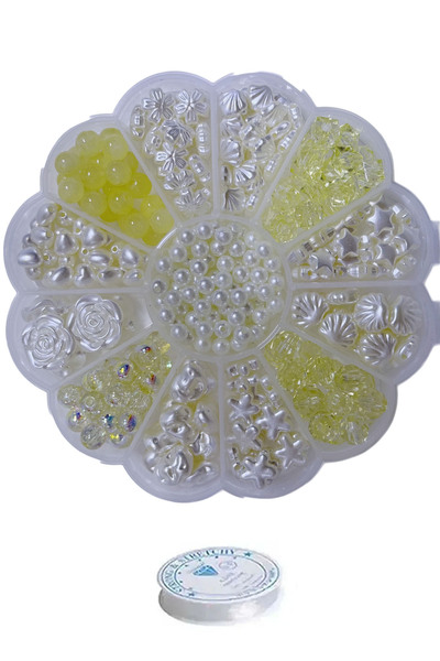 By MO Accessories New Season Jewelry Making Set with Yellow and Pearl Beads K...