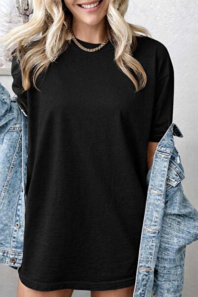 New Shine Solid Color Black T-Shirt