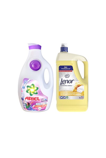 Ariel Liquid laundry detergent Whites + Colors 3D Active, 6.3L + Lenor Summer...