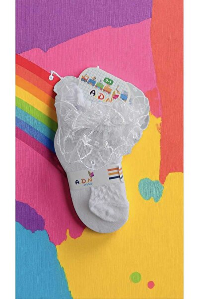 A.D.N SOCKS جوارب قطنية مكشكشة عند الكاحل للفتيات، 3 قطع