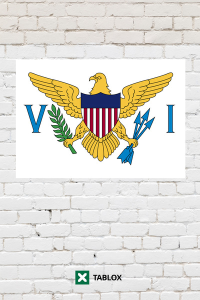 TABLOX Usa Virgin Islands Flag Decorative Painting Mdf Wood Painting Street S...