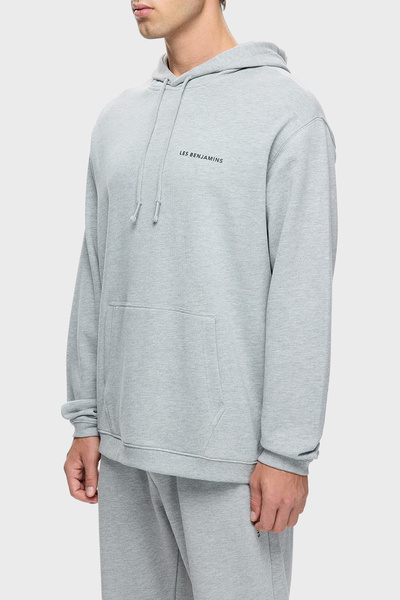 LES BENJAMINS Βαμβακερό λογότυπο Regular Fit Hooded Sweat Ανδρικό SWEAT LBNOO...