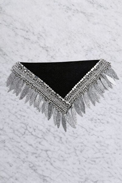 shop Siyah Gümüş Taşlı Simli Kahve Yanı Sunum Peçetesi