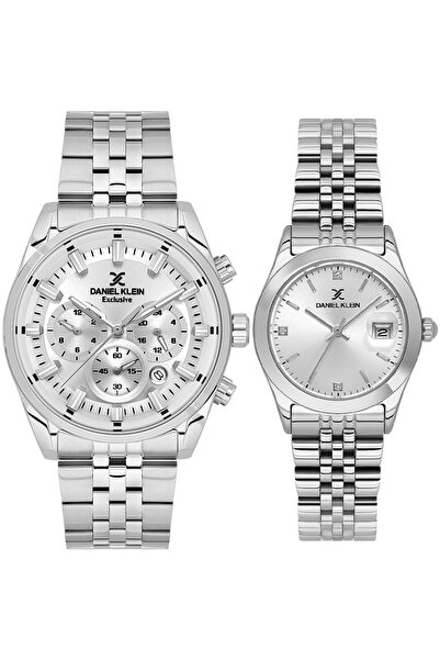 Daniel Klein Special Edition Gümüş Çelik Kordonlu Takvimli Sevgili Çift Kol S...