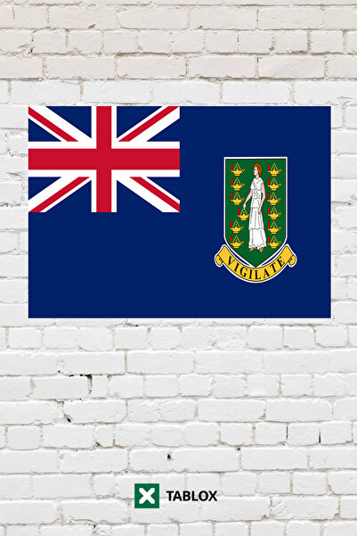 TABLOX British Virgin Islands Flag Decorative Tabletop Mdf Wooden Tabletop St...