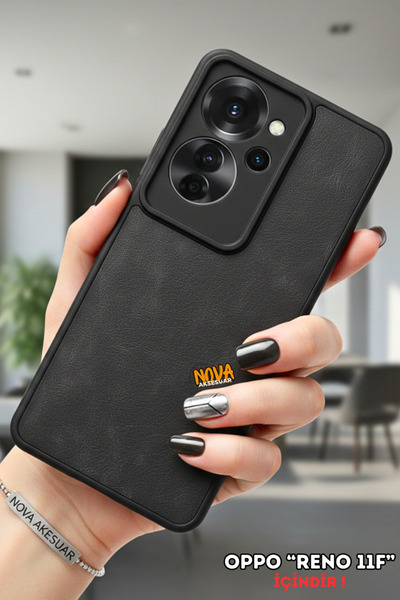 cepmoda Oppo "Reno 11F" Aras Leather Cover Premium Case/Cover - [Black_Ars]