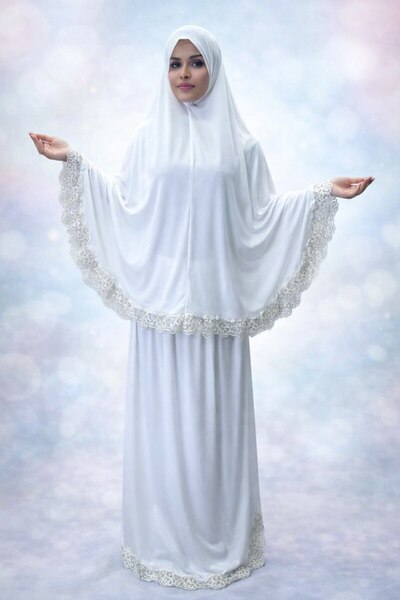 ALDAIYR Double Piece Women's Embroidered Prayer Dress Sandy 800 Grams