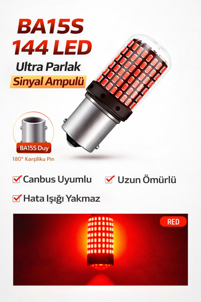 SİVOR 144 Sinyal Ampulü 2 Adet Kırmızı 21w