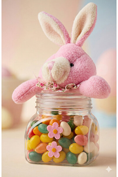 Arimate Cadou Premium de Paște – Iepuraș din Pluș cu Drajeuri Fructate în Bor...