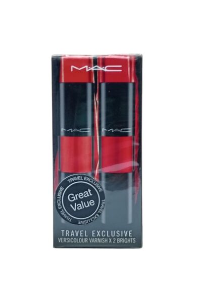 M.A.C Set Duo, MAC, Lac Versicolour, Luciu de buze strălucitor, Bright, 2 buc...