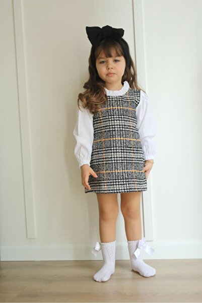 Asortix Rochie Gile cu model picior de găină pentru fete, inclusiv cămașă, se...