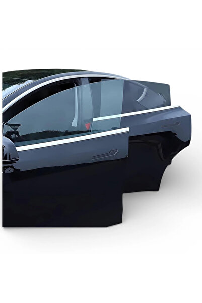 FV-TUNİNG Tesla Model Y Krom Cam Çıtası 2020-2024 Uyumlu Tam Tur İthal Paslanmaz