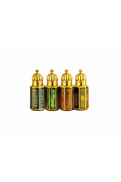 Traditional Empty Ornate Attar Bottles Arabic Perfume Oil Decanter Sets