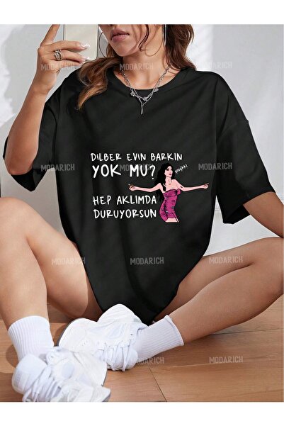 Mythologie Μπλουζάκι Dilber Design - Μαύρο με στάμπα, μεγάλο μέγεθος, κοντό μ...