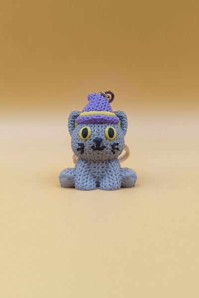 Rodopiva Breloc cu pisică vrăjitoare cu model tricotat (plastic)