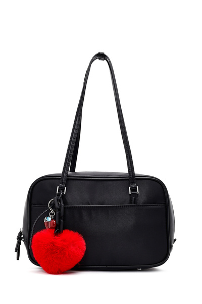 Derimod Women's Black Shoulder Bag with Accessories 26Pbd272214