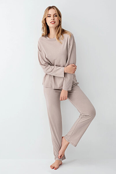 EkoAlışverişDünyam Aesco Arnetta 3407-S Women's Long Sleeve Pajama Set