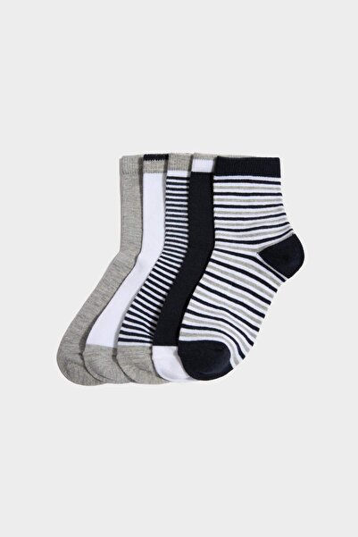 DeFacto Boy's Printed 5-Piece Cotton Long Socks G2034A8Ns