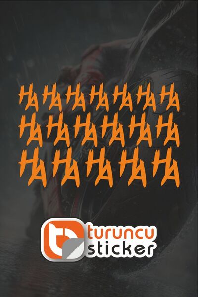 Turuncu Sticker ملصق HA HA HA 18 قطعة مقاس 20x13 سم - ملصق للسيارة - المحرك -...