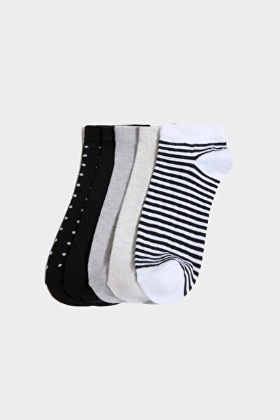 DeFacto Women's 5-Pack Cotton Booties Socks H1796Axns