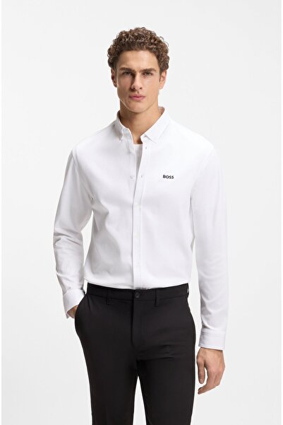 BOSS Men's Regular Fit Wrinkle-Resistant Flexible Cotton Fabric Long Sleeve W...