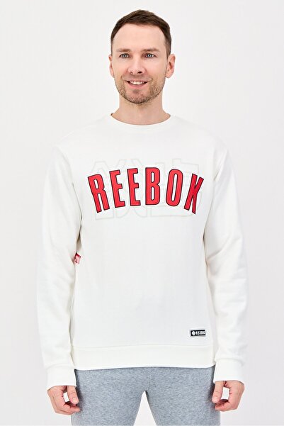 Reebok Men Sportswear Fit Long Sleeve Outdoor Sweatshirt, Off-White
