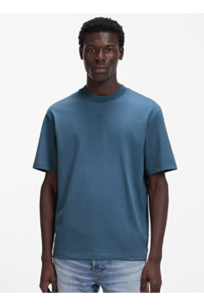 HUGO Bisiklet Yaka Mavi Erkek T-Shirt 50488330_DAPOLINO