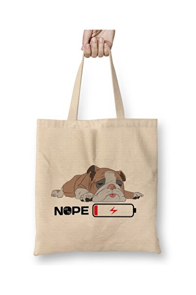 Toyaso English Bulldog Lover Snoozing Bulldog Dog Tote Bag Long Handle Shoppi...