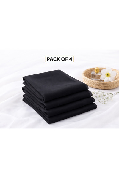 SAI ABAYA Pack of 4 Premium Black Dujelil Shaila 28×81 inches Soft & Stylish ...
