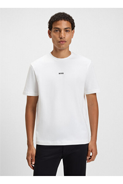 BOSS Bisiklet Yaka Beyaz Erkek T-Shirt Te_Dye_50521805