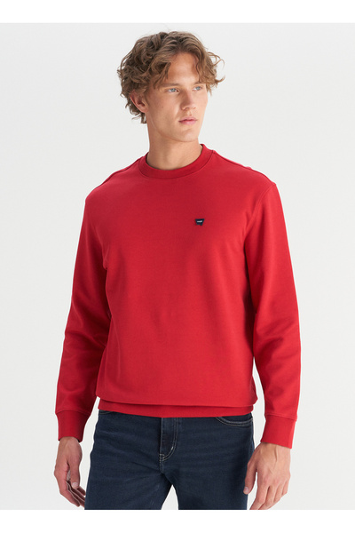 WRANGLER Kırmızı Erkek Regular Fit Sweatshirt TW2520255A47 Kırmızı Sweatshirt