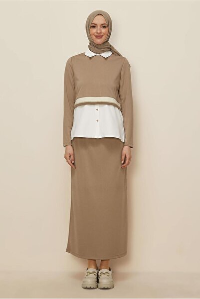 Alvina SHIRT GARNISHED SKIRT SUIT 44301