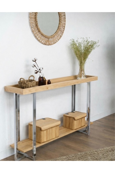 LARADESİGN Dekoratif Tasarım Dresuar - Konsol - Raf - Krom Dresuar