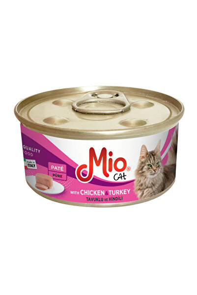 MİO 85 gr Kedi Pate Yaş Maması - Tavuklu ve Hindili x 24 adet