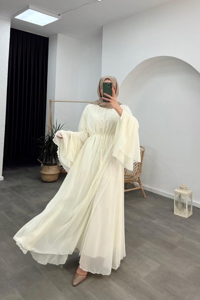 Kübra Aydıns Duha Elbise-Ekru